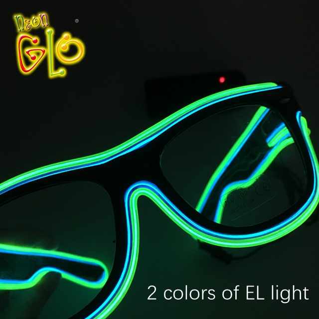 Dvobarvna očala za zabavo z osvetlitvijo EL