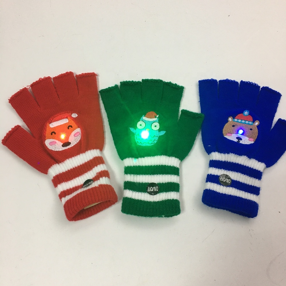 LED rokavice z utripajočimi božičnimi palčniki