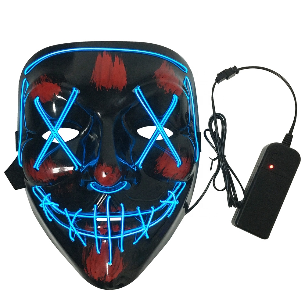 የአማዞን ሙቅ ሽያጭ ጓንግዶንግ ኒዮን ፓርቲ ጭንብል LED Rave Mask ሃሎዊን