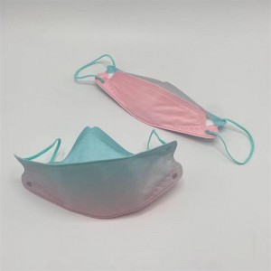 Hot Selling Disposable Four Layers Fish Shape Rainbow Color KF94 Face Mask