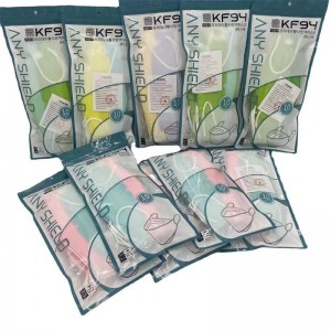 Hot Selling Disposable Four Layers Fish Shape Rainbow Color KF94 Face Mask