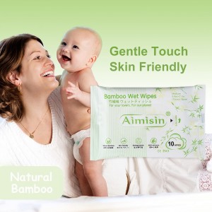 Биоразградими органични 100% бамбукови бебешки мокри кърпички за чувствителна кожа