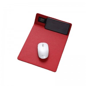 Wireless Charging Mouse Pad PU tawv LED Custom Logo Loj Nas Pad