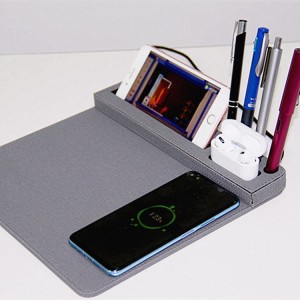 Magnetic Mouse Pad Fast Wireless Charger Mouse Pad With Pen Holder