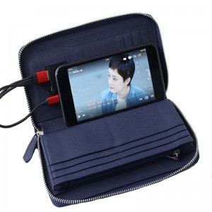Kitapom-pamokarana herinaratra finday Wireless Charging Power Bank Wallet Card Bag