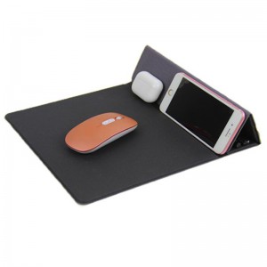 3 n'ime 1 Ikuku Nchaji Mousepad Foldable Wireless Charging Stand Portable Charging Pad