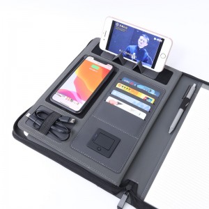 Carteira de bolsas multifuncional para ordenador con carteira de empresas de bancos de enerxía A4 con cremalleira