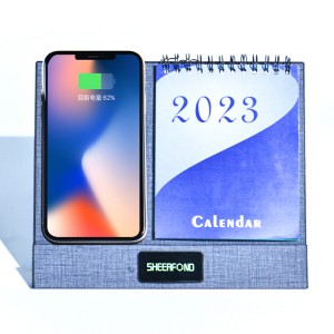 Aangepaste 365 dagen kalender 2023 bureaukalender draadloze oplader kalender