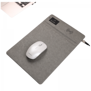 ကြိုးမဲ့အားသွင်းသည့် Mouse pad Pu Leather Desk Keyboard Mat Magnetic Mouse Pad