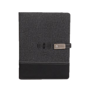 Power Bank Qi Wireless Charging Notebook Binder Spiral Tagebuch mit 16 GB U Disk