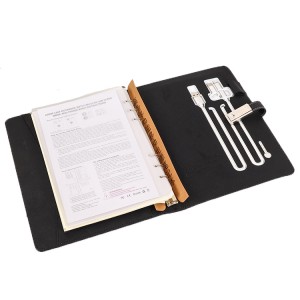 Power Bank Qi Wireless Charging Note Book Binder Spiral Diary yokhala ndi 16GB U Disk
