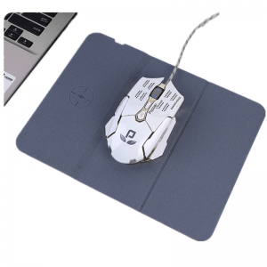 PU Leather Wireless Charging Mouse Pad ဘက်စုံသုံး Mouse Pad Type C Gaming Mouse Pad