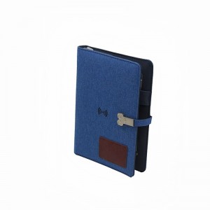 A5 Leer Dagboek Notaboek met Power Bank en USB flash drive Draadlose laai Notebook