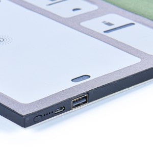 क्रिएटिव उत्पादनहरू Qi वायरलेस चार्जर नोटबुक एलईडी लोगो बिजनेस नोटबुक वायरलेस चार्जिङ पोर्टफोलियोको साथ