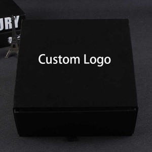 Лого за црна кутија за подароци Приспособлива роденденска кутија за подароци Коцка со капак Кутија за подароци