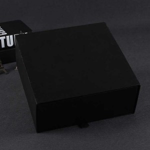 Caixa de presente preta logotipo personalizável caixa de presente de aniversário cubo com tampa caixa de presente