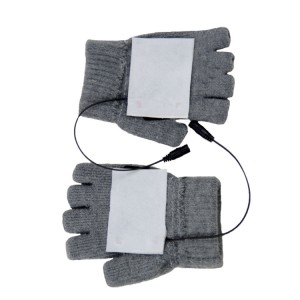 Mănuși fără degete de tricotat detașabile, încălzite electric, mănuși cu jumătate de deget
