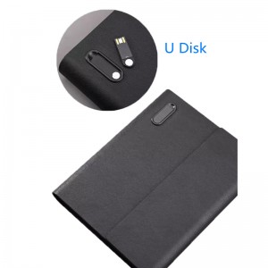 د بې سیم چارج کولو نوټ بوک پاور بانک نوټ بوک ملټي فنکشنل ډایري کتاب + USB فلش ډیسک