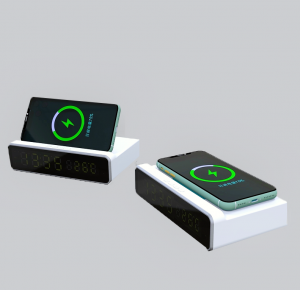 MultiFunction Wireless Charger စားပွဲခုံပြက္ခဒိန် 15W ဖုန်း LED Desktop နာရီအားသွင်းပြက္ခဒိန်