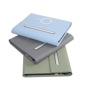 Custom A5 Notebook Pu Leather Notebook សាកឥតខ្សែ កុំព្យូទ័រយួរដៃឆ្លាតវៃ