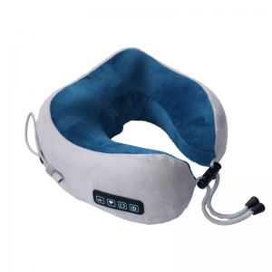 Almofada aquecida portátil almofada de pescoço ajustável almofada de pescoço de massagem com memória