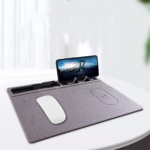 Multifunctional Wireless Charging Mouse Pad tsy tantera-drano tsy mitongilana Creative Mobile Phone Holder Table Storage Game Mouse Pad