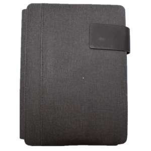 PU Leather Custom Multifunctional Organizer Notebook ከፓወር ባንክ ሽቦ አልባ ባትሪ መሙያ ደብተር ጋር