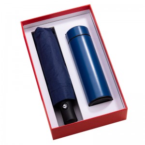 ชุดของขวัญสำหรับธุรกิจ Smart Thermos Bottle ร่มพับได้ Corporate Luxury Gift Set ชุดของขวัญที่เรียบง่าย
