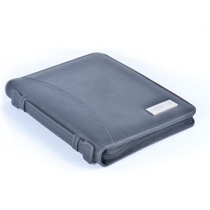 Caderno de coiro PU A5 portátil con logotipo personalizado portátil multifuncional portátil de carga sen fíos