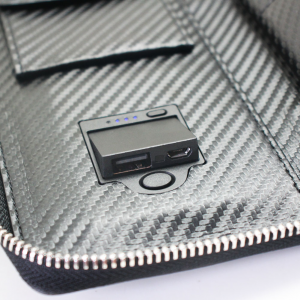 Brugerdefineret bærbar powerbank trådløs opladningspung PU-læder bedste smarte pung