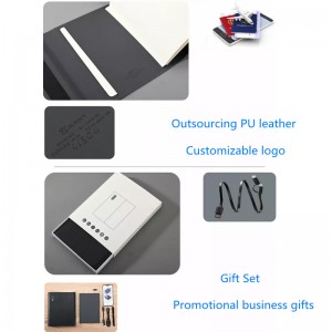 PU Leather Power Bank Phone Holder Card Case Multifunctional Portable Office Commercial Wireless praecipiens libello