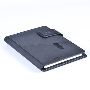 Caderno de negócios a5 notebook de couro pu notebook banco de energia notebook logotipo personalizado