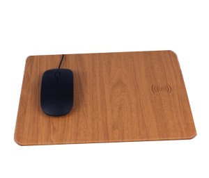 10W Qi Evrensel Hızlı Ahşap Kablosuz Şarj Mouse Pad