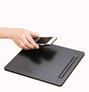 Լավագույն խաղային մկնիկի պահոց Wireless QI Charging Mouse Pad ջրակայուն 10վտ կաշվե մկնիկի գորգ