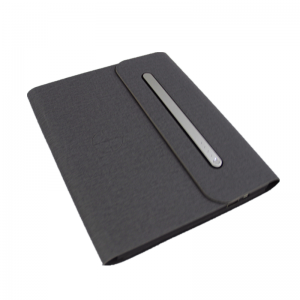 Notebook Bil-Power Bank Folder tan-Negozju bla Fili Multifunzjonali PU ġilda iċċarġjar bla fili notepad