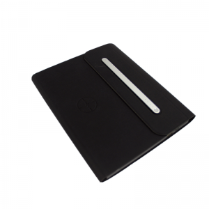 Notebook Dengan Power Bank Multifungsi Folder Perniagaan Wayarles PU kulit pad pengecas wayarles