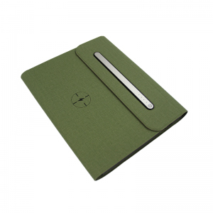 Notebook na may Power Bank Multifunctional Wireless Business folder PU leather wireless charging notepad