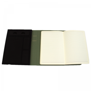 PU Leather Diary Karikues pa tela Notebook Power Bank