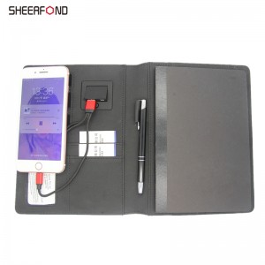 Multifunktionell trådlös laddningsnotebook Power Bank Notebook