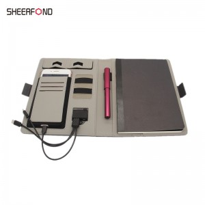 Multifunktionel trådløs opladning Notebook PU læder Notebook