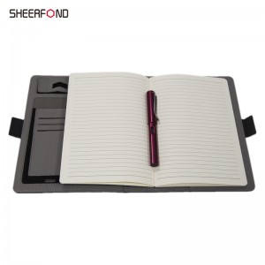 Multifunctionele draadloze oplaad notebook PU lederen notebook