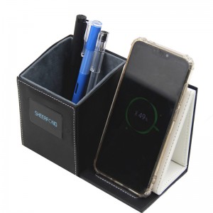Multifunctional Wireless charging pen holder hoditra fast charging Wireless charging pen holder fitehirizana birao pen holder