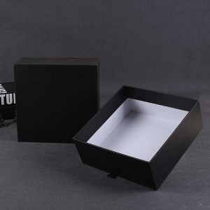 Cube personnalisable de boîte-cadeau d'anniversaire de logo de boîte-cadeau noire avec la boîte-cadeau de couvercle
