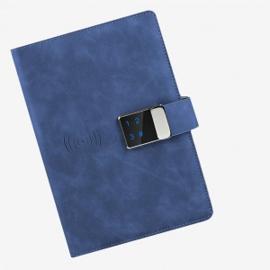 A5 ការិយាល័យអាជីវកម្មពហុមុខងារឆ្លាតវៃ សៀវភៅកត់ត្រាការប្រជុំ សៀវភៅកត់ត្រាការប្រជុំជាមួយលេខសម្ងាត់ស្នាមម្រាមដៃ សៀវភៅកត់ត្រា Wireless Charging Notebook
