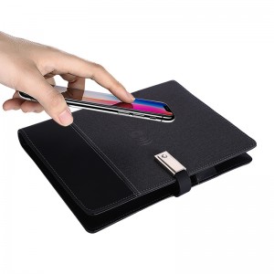 လုပ်ငန်းလက်ဆောင် Multifunction notebook 3 in 1 wireless charger power bank U disk Wireless Charging Notebook