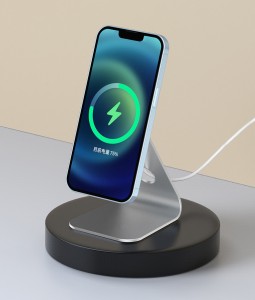 Bracket e Ncha e Sireletsehileng 2 In 1 Magnetic Wireless Charger Stand 15W Fast Wireless Charger Holder
