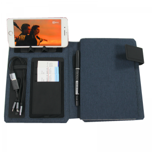 Caderno de carga móbil multifuncional con carga sen fíos Power Bank Notebook Business Diary Gift Set