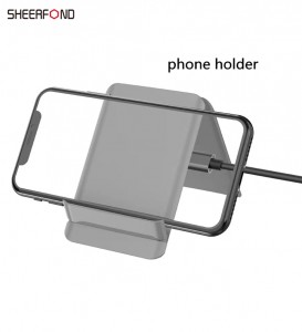 Foldable Wireless Charging Holder Fast Charging Stand Base Pad ජංගම දුරකථන රඳවනය