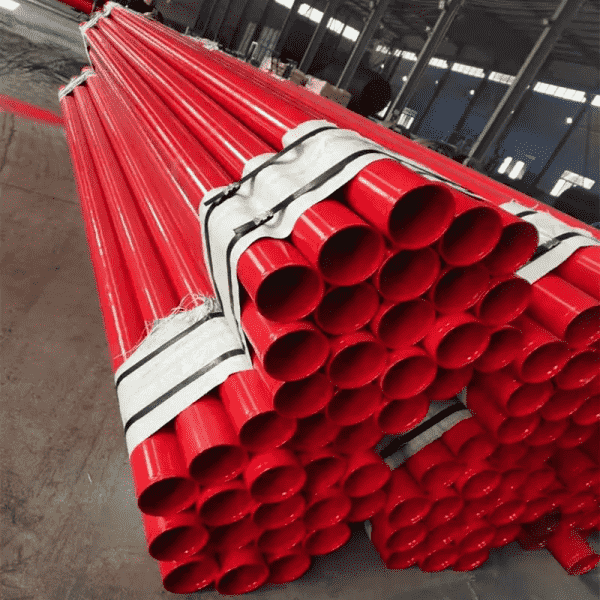 Piros műanyag bevonatú acélcső ASTM A795 UL TANÚSÍTVÁNY