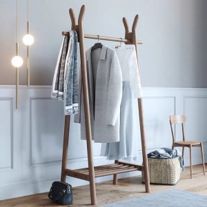 Wood clothes garment rack